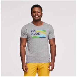 Cotopaxi Do Good Stripe T-Shirt Grey Mens Size Large